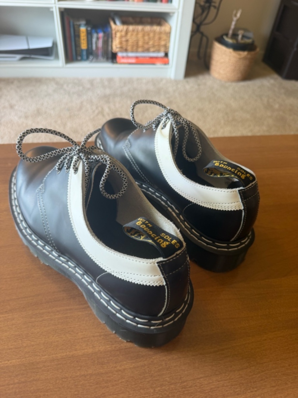 Dr. Martens Oxfords, Black and White Contrast - Picture 7 of 10